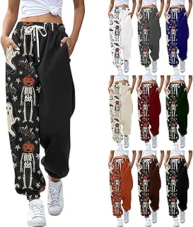 HUIFUAO - Pantalones de Halloween para mujer, talla grande, pantalones deportivos de calabaza fantasma, divertidos disfraces de Halloween, murciélago, araña, pantalones deportivos con bolsillos, Z02