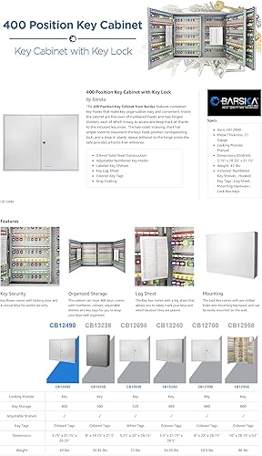Miniatura 8 de BARSKA Caja de cerradura de llave ajustable 400 gris