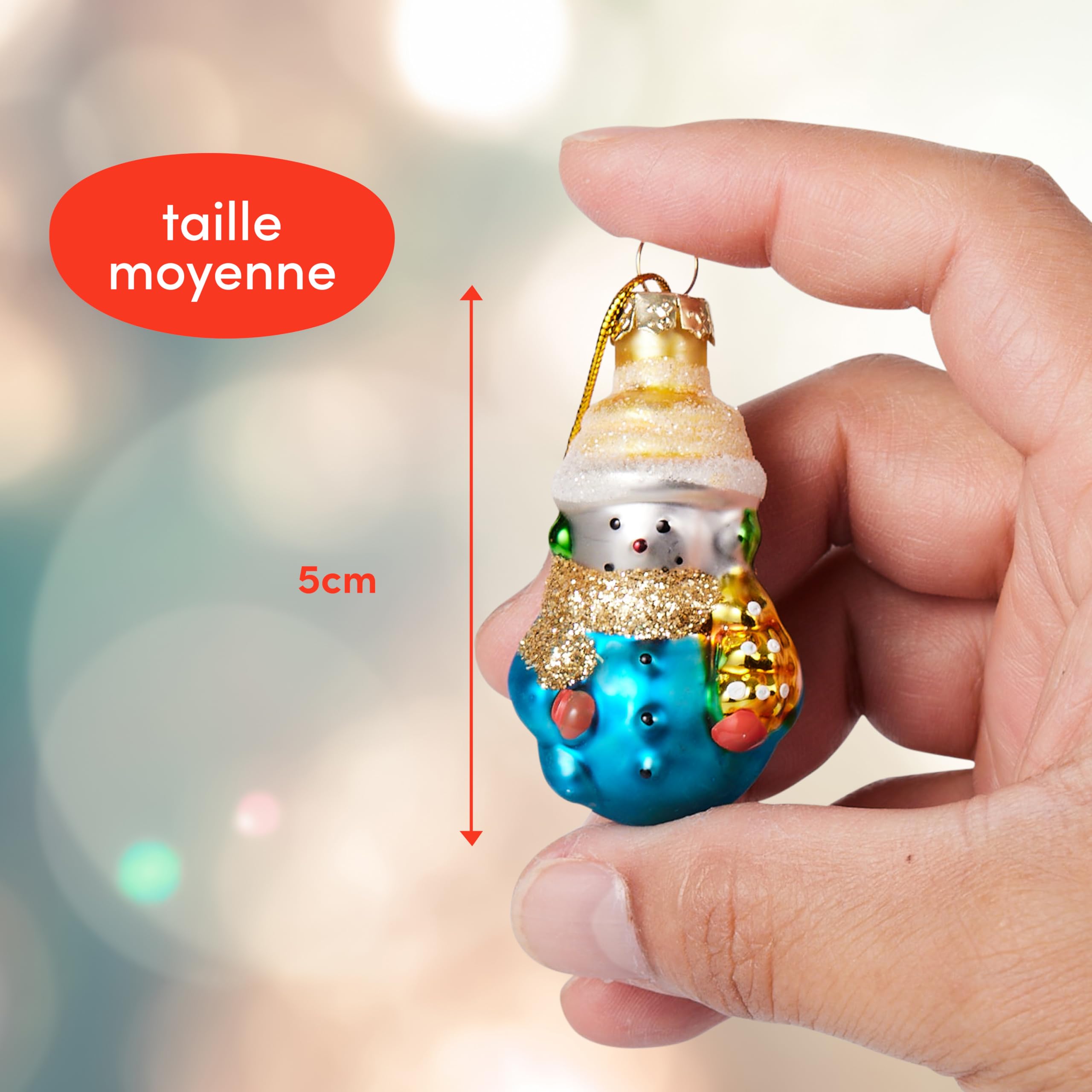 Lot de 6 boules de Noël (D80 mm) en verre Célia Rouge - Boule et déco