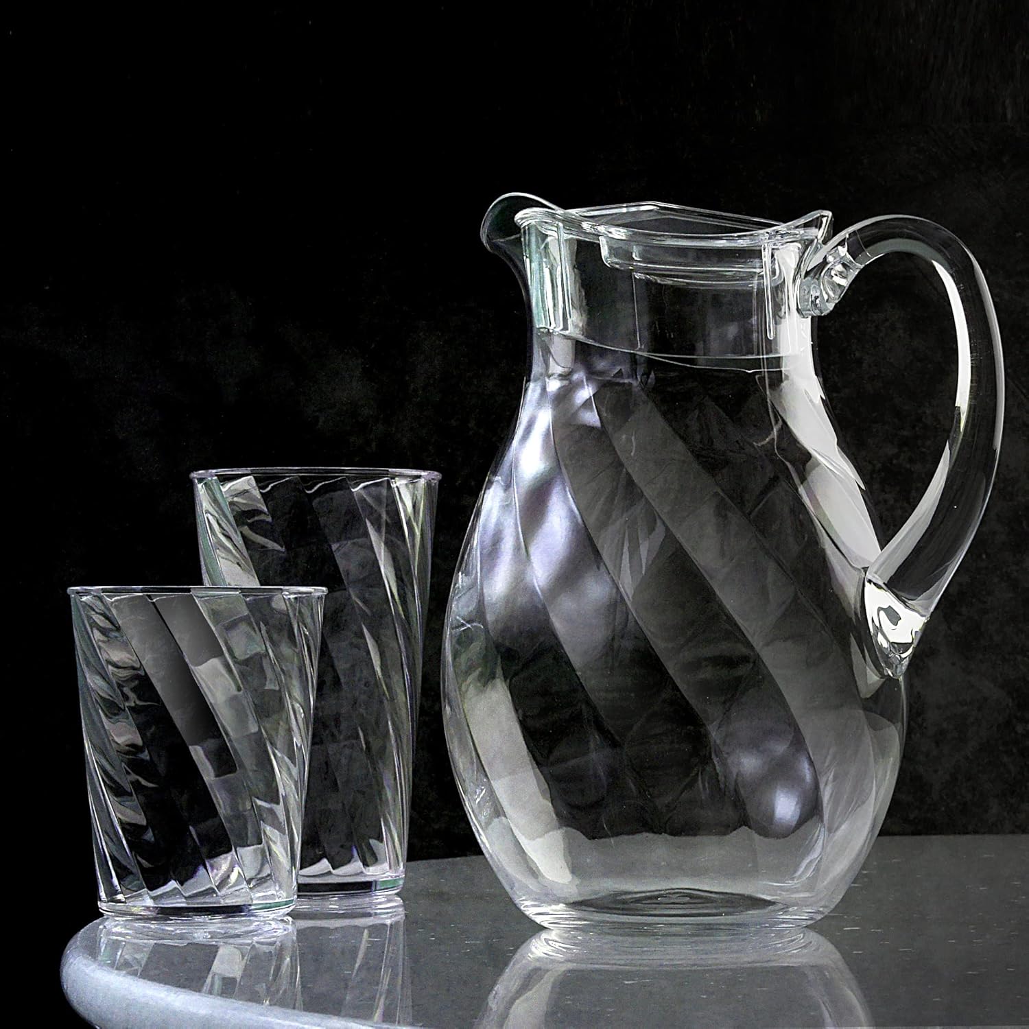 Amazing Abby - Bubbly Whirly - Plastic Pitcher (64 oz, 2 Quart), Clear Water Pitcher with Lid, Fridge Jug, BPA-Free, Shatter-Proof, Great for Iced Tea, Sangria, Lemonade, Juice, Milk, and More - Image 4