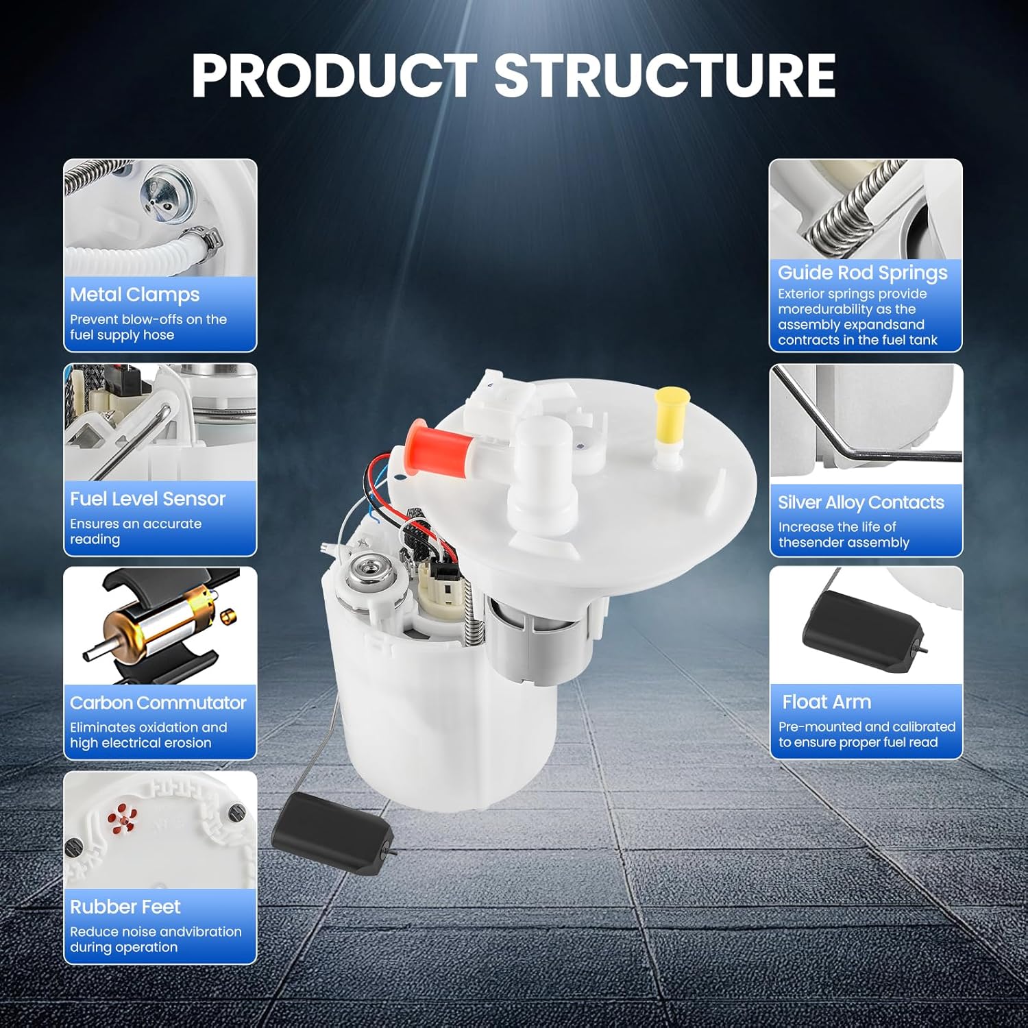 E4056M Fuel Pump Module Assembly Compatible with Chevrolet Sonic 2012-2017 1.4L L4 GAS, 2012-2017 1.8L L4 FLEX
