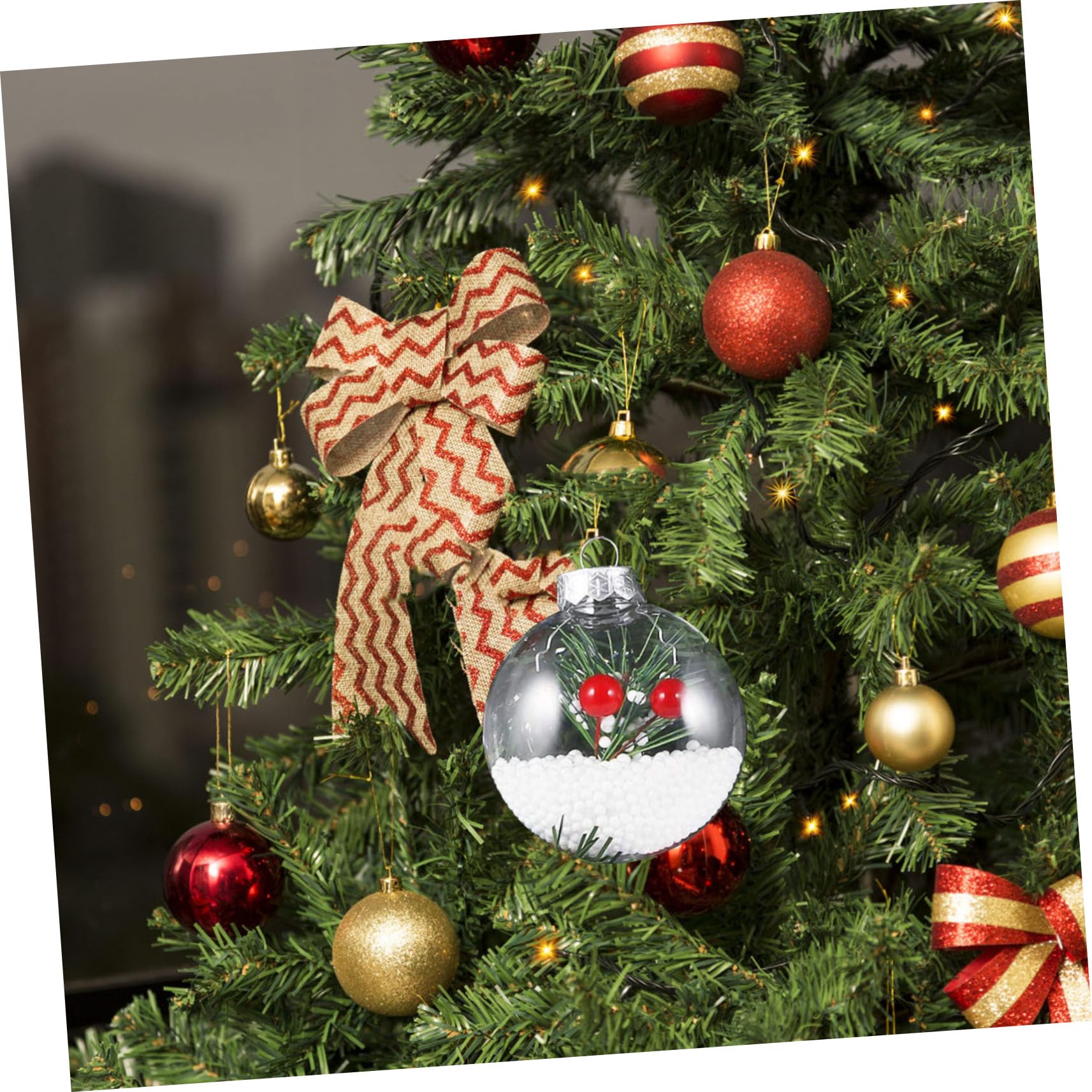 20pezzi Palline Di Natale Trasparenti Da Decorazioni Da Appendere All Albero Di Natale Ciondoli Per Feste Natalizie