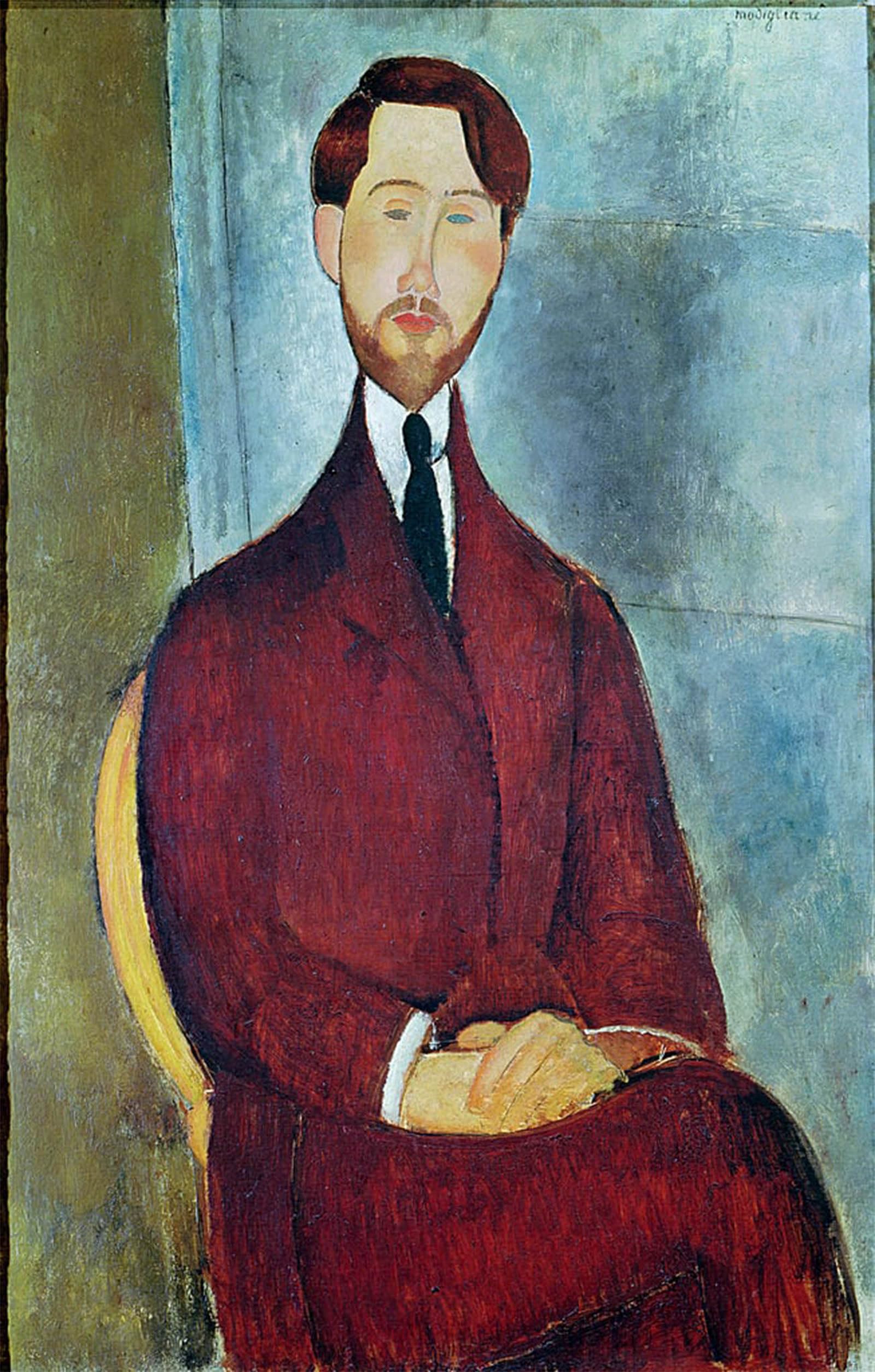 ARTXLXXBN Famous Painting Art Wall Decor Abstract Art Picture Leopold Zborowski by Amedeo Modigliani Animal Pictures for Home Decor 60x90cm