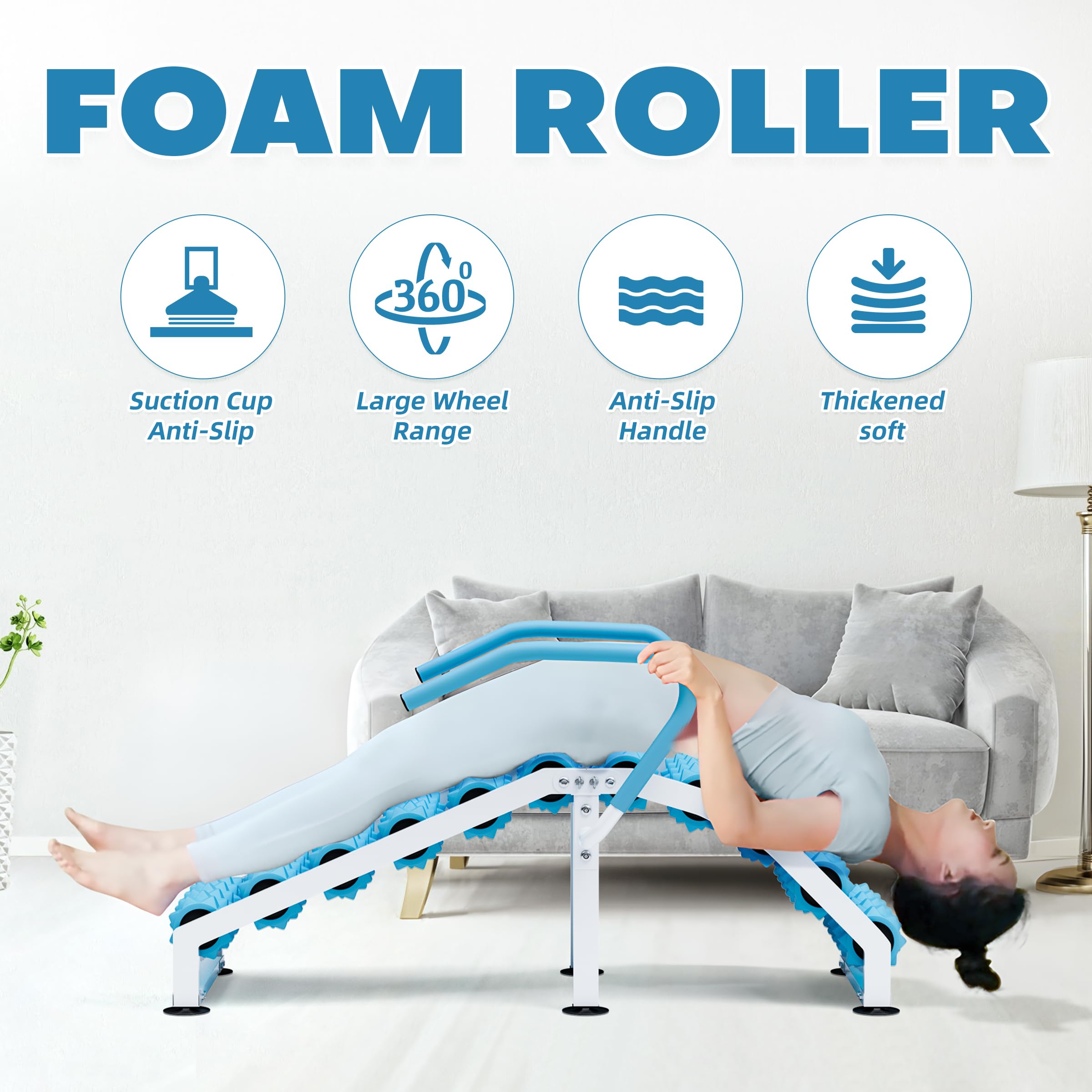 Rodillo de espuma, experimenta un alivio muscular específico con nuestro rodillo muscular, rodillo ideal para masaje muscular de tejido profundo y alivio del dolor de espalda superior, perfecto para