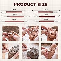 Vista 7 de Herramientas de arcilla para esculpir, kit de herramientas de tallado de polímero de doble cara, juego de herramientas de cerámica de madera