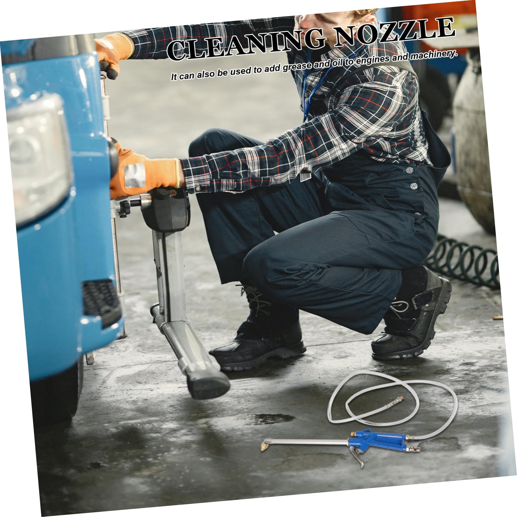 Vaguelly Spruzzatore Pneumatico Ugello Aria in Alluminio e Rame per Pulizia Motore Auto Impugnatura Ergonomica e Velocità di Pulizia Rapida per Officine e Garage