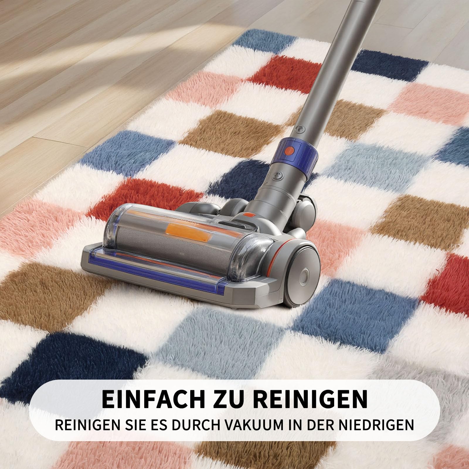 Sour Lemon Hochflor Teppich Wohnzimmer 240x300cm, Großer Flauschiger Carpet | Kinderzimmer Teppiche Gegend, Waschbarer Teppich Schlafzimmer Antirutsch, Weich Bunt Kariert, Mehrfarbig Schachbrettmuster