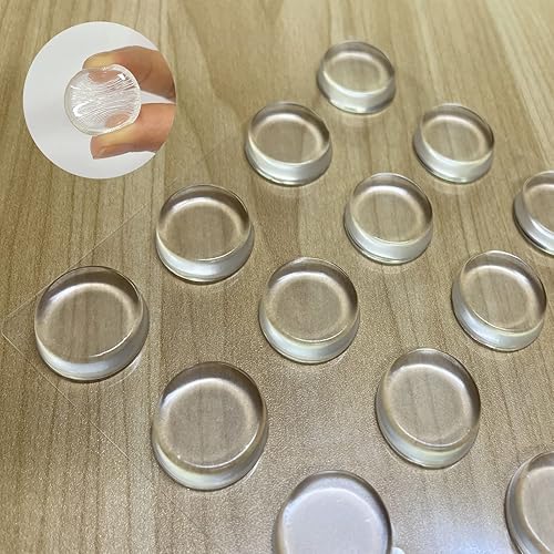 Miniatura 14 de Almohadillas para parachoques de cajones, pequeños parachoques para puertas de gabinete, puntos de armario, pies de goma transparente autoadhesivos
