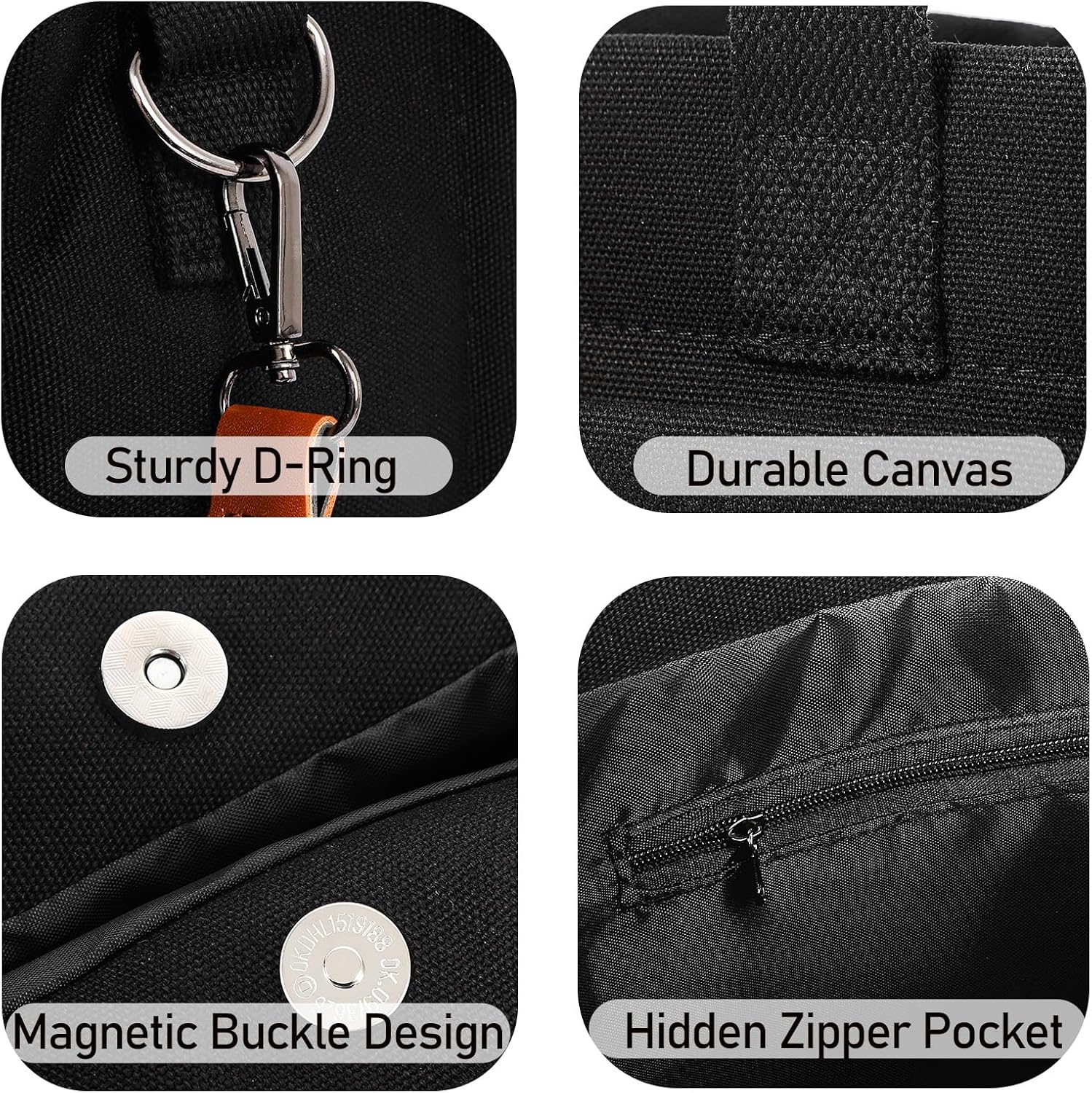 Canvas Tote Bag for Women, Large Laptop Travel Tote Handbag Totes with Crossbody Shoulder Teachers Reusable Grocery Bags - Image 4