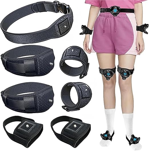 Skywin Vive Tracker Straps for HTC Vive, 3.0, 2.0, and Ultimate Trackers (1 Waist Belt, 2 Feet, 2 Hands, 2 Legs Bundle), Secure and Comfortable Full Body Tracking (Trackers Not Included)