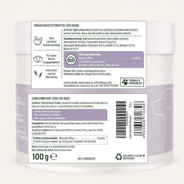 Foto 6 de 6 de AniForte calmante Natural para Perros Calm & Relax 100g