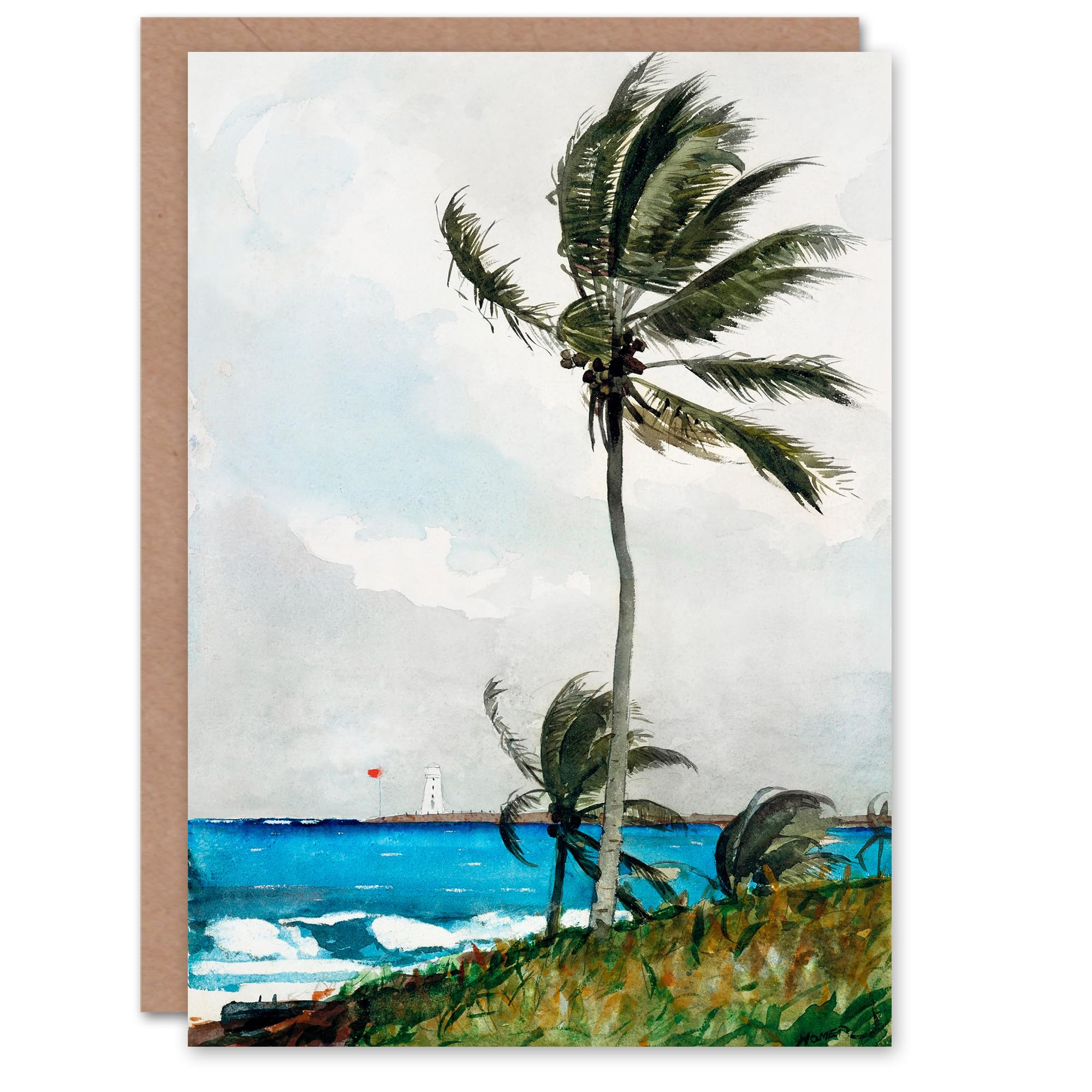Artery8 Winslow Homer Art Card Palm Tree in Nassau Watercolour