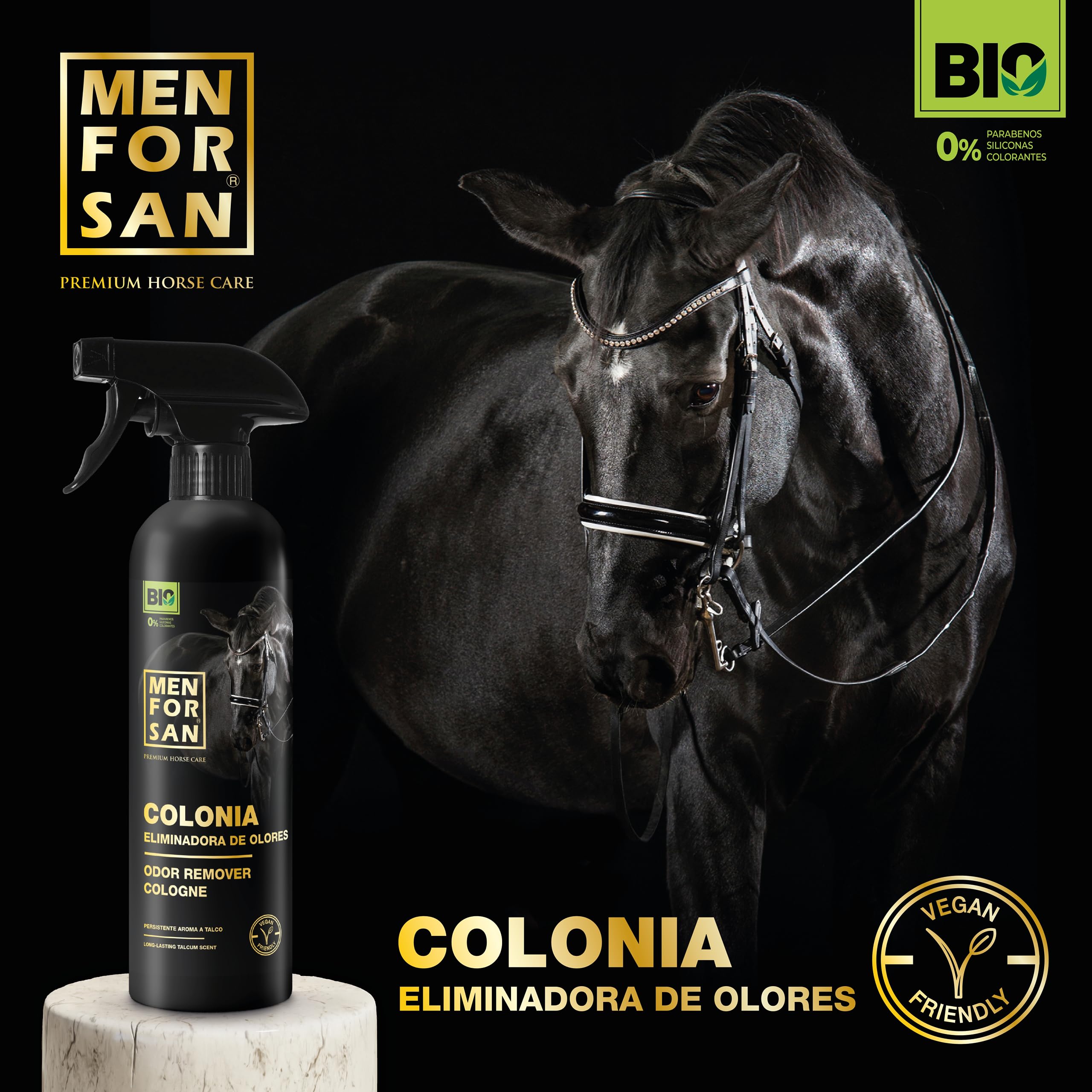 MENFORSAN Colonia per cavalli, 500ml | Elimina gli odori sgradevoli |BIO - Vegan friendly - 100% Naturale | PREMIUM HORSE CARE