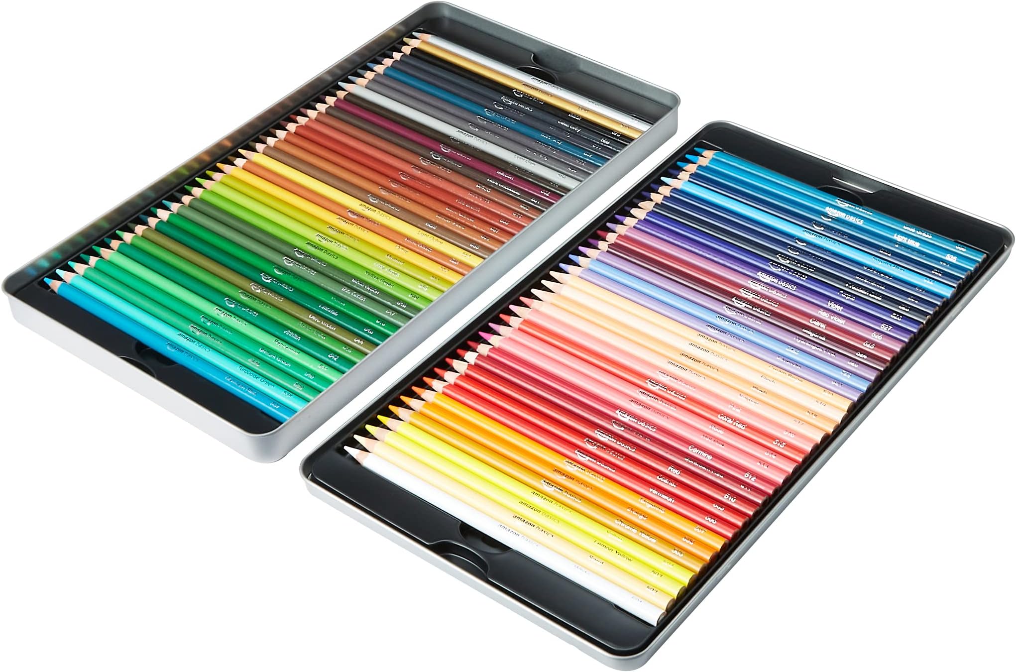 Coloured Pencils in Tin Box, Pack of 72 - Assorted Colours