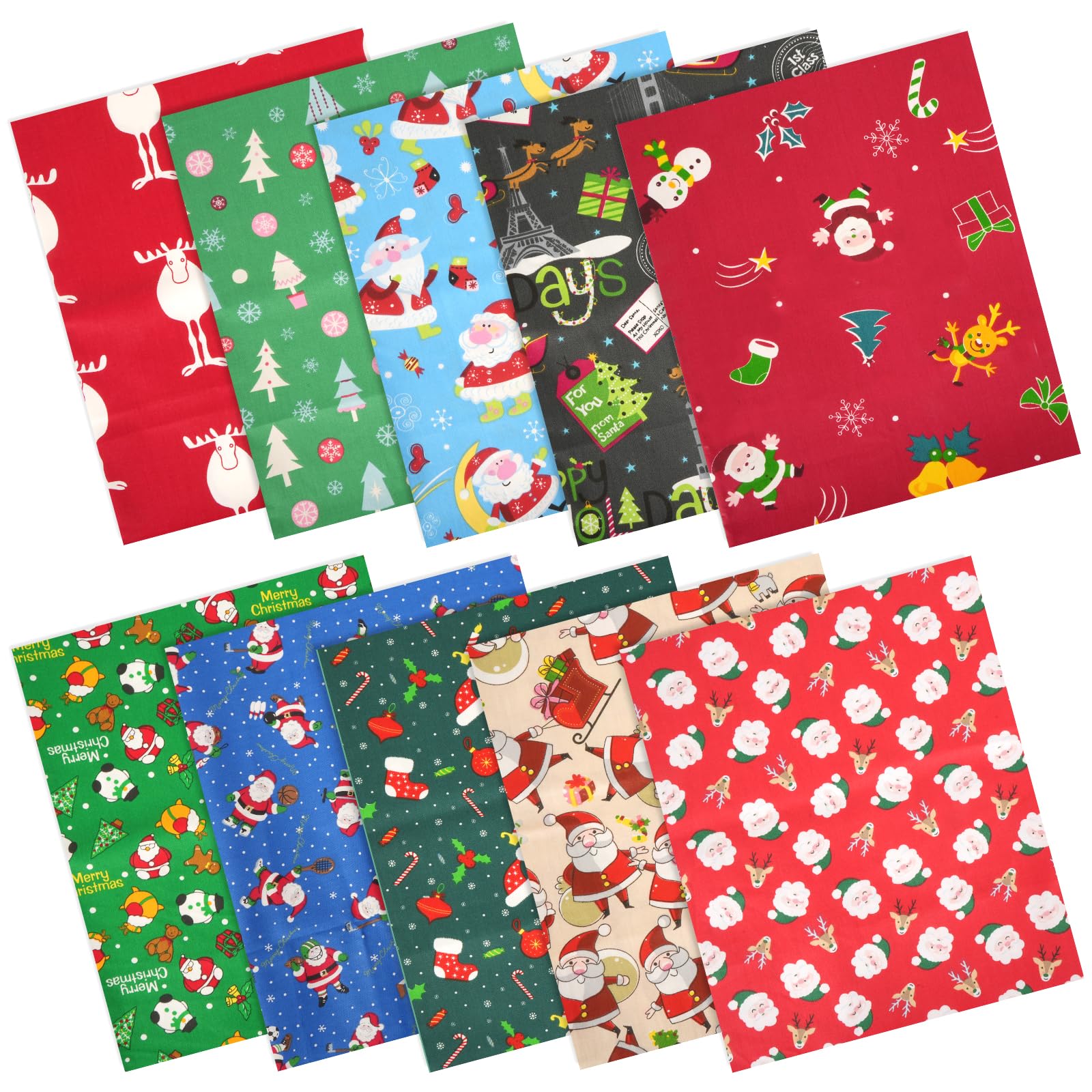 10 Stück Weihnachten Uster Patchworkstoff,55 X 50c Produktbild-Vorschau 2