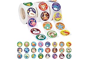 3 Rolls Reward Stickers for Kids with 24 Animal Designs