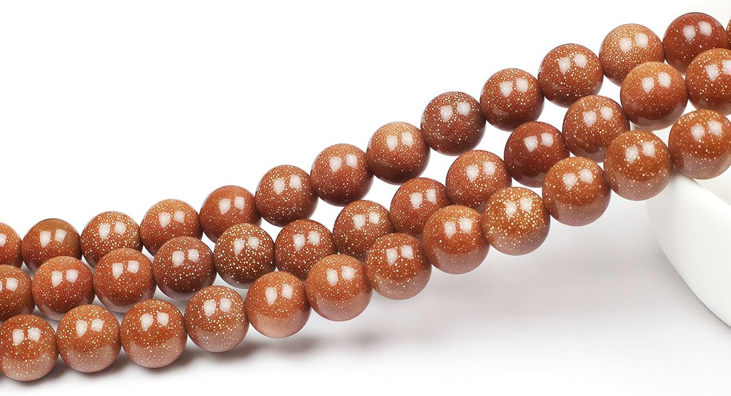 MJDCB AAA Natural Gold Sand Gemstone Loose Round Beads Spacer Beads for Jewelry Making (4mm) - Image 3