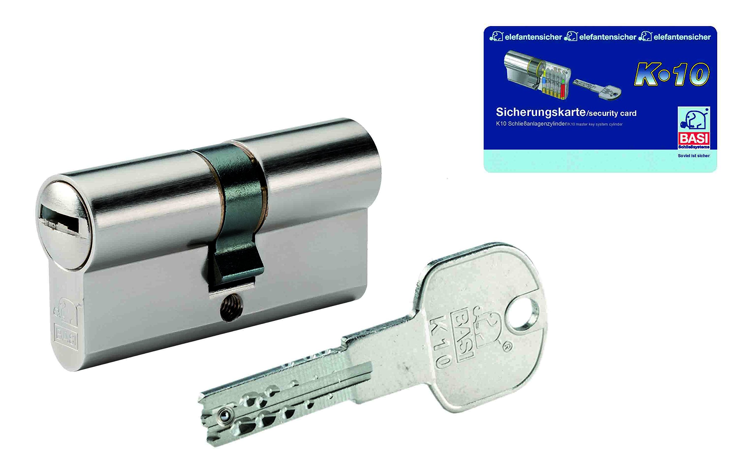 K10 4912-3555 m Double Cylinder Lock 65/65 mm, Emergency Function Includes 3 Keys and Security Card, 4912 6565 M