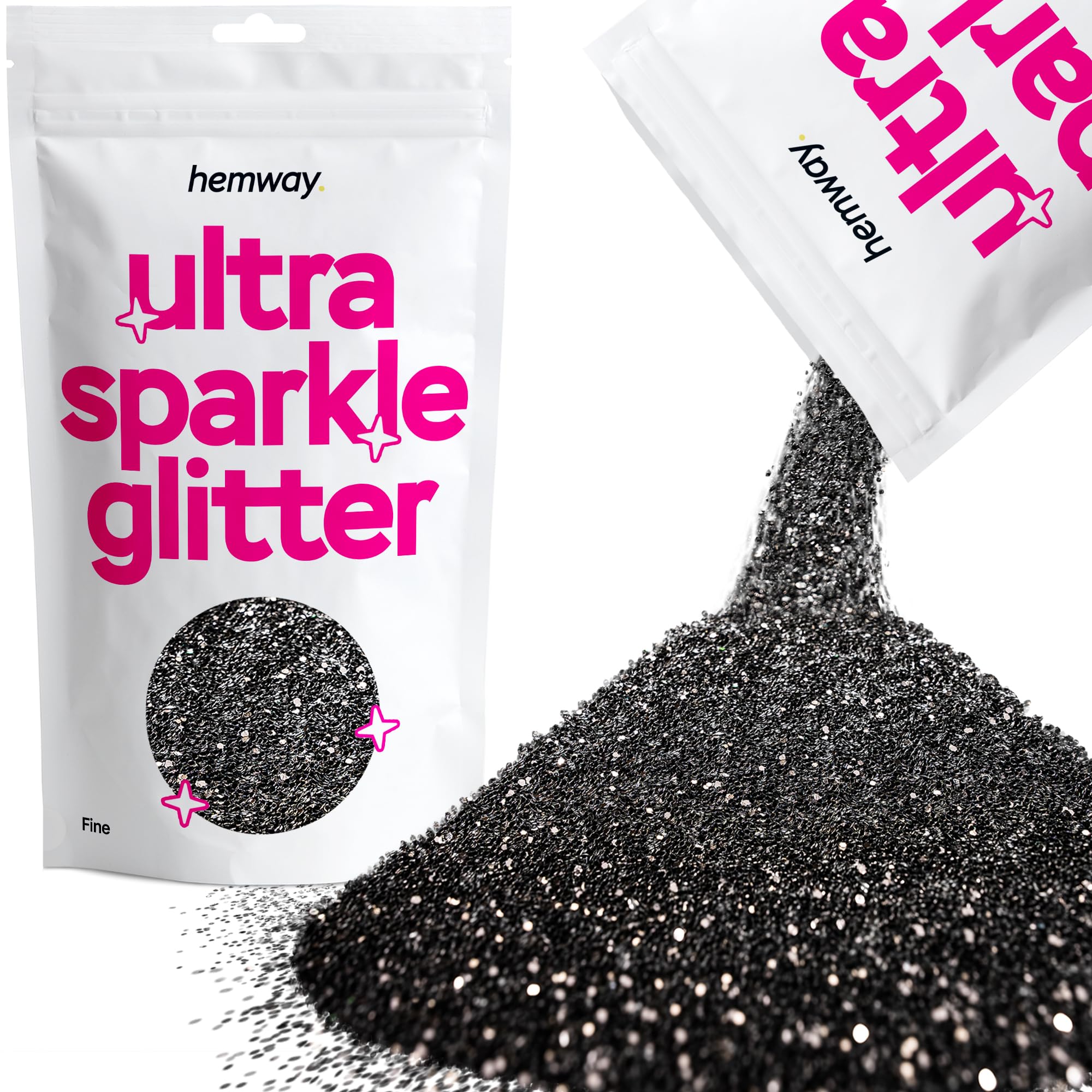 Hemway Ultra Sparkle Glitter Baby Pink Iridescent 100g Fine | Glitter for Arts & Craft, Makeup, Nail Art, Crafting, Card Making, Sparkle Decoration — view 96