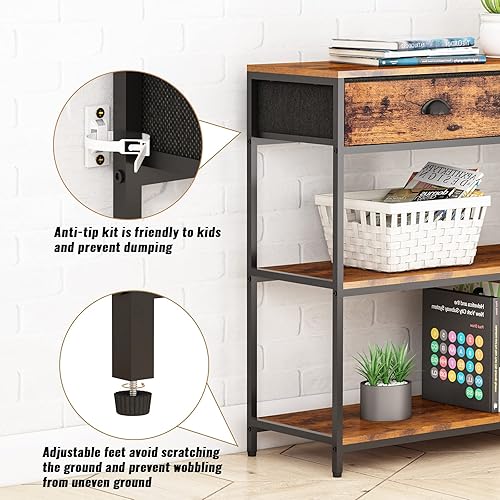 Miniatura 8 de Mesa consola con 2 cajones soporte de TV para centro de entretenimiento industrial de TV de 60 y 65 pulgadas mesa de consola de TV larga de 55