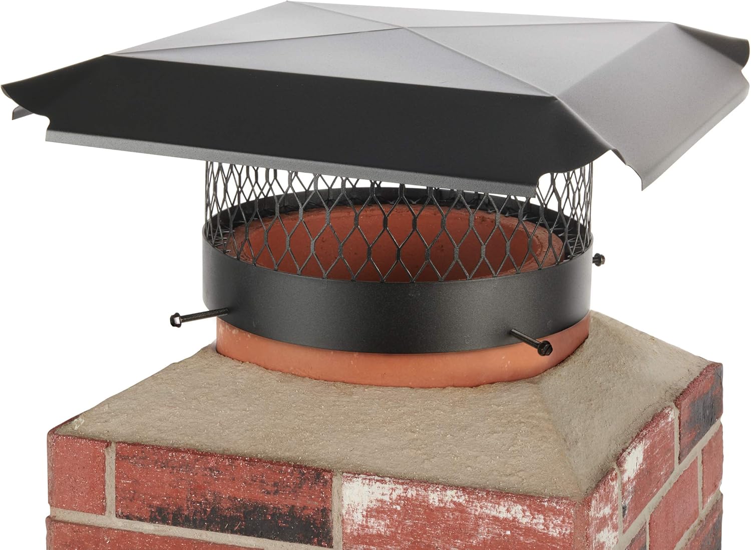 Draft King CBO12 Round Bolt On Black Galvanized Steel Single Flue Chimney Cap, 12" Diameter