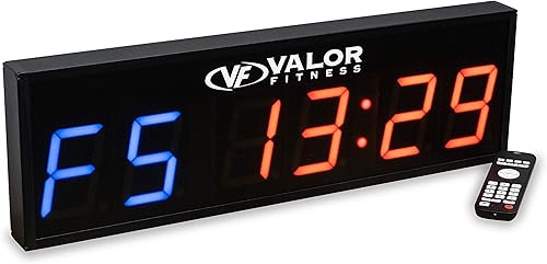 Valor Fitness ST-24 Temporizador de entrenamiento digital con control remoto para entrenamiento de intervalos en gimnasios comerciales, de caja o de