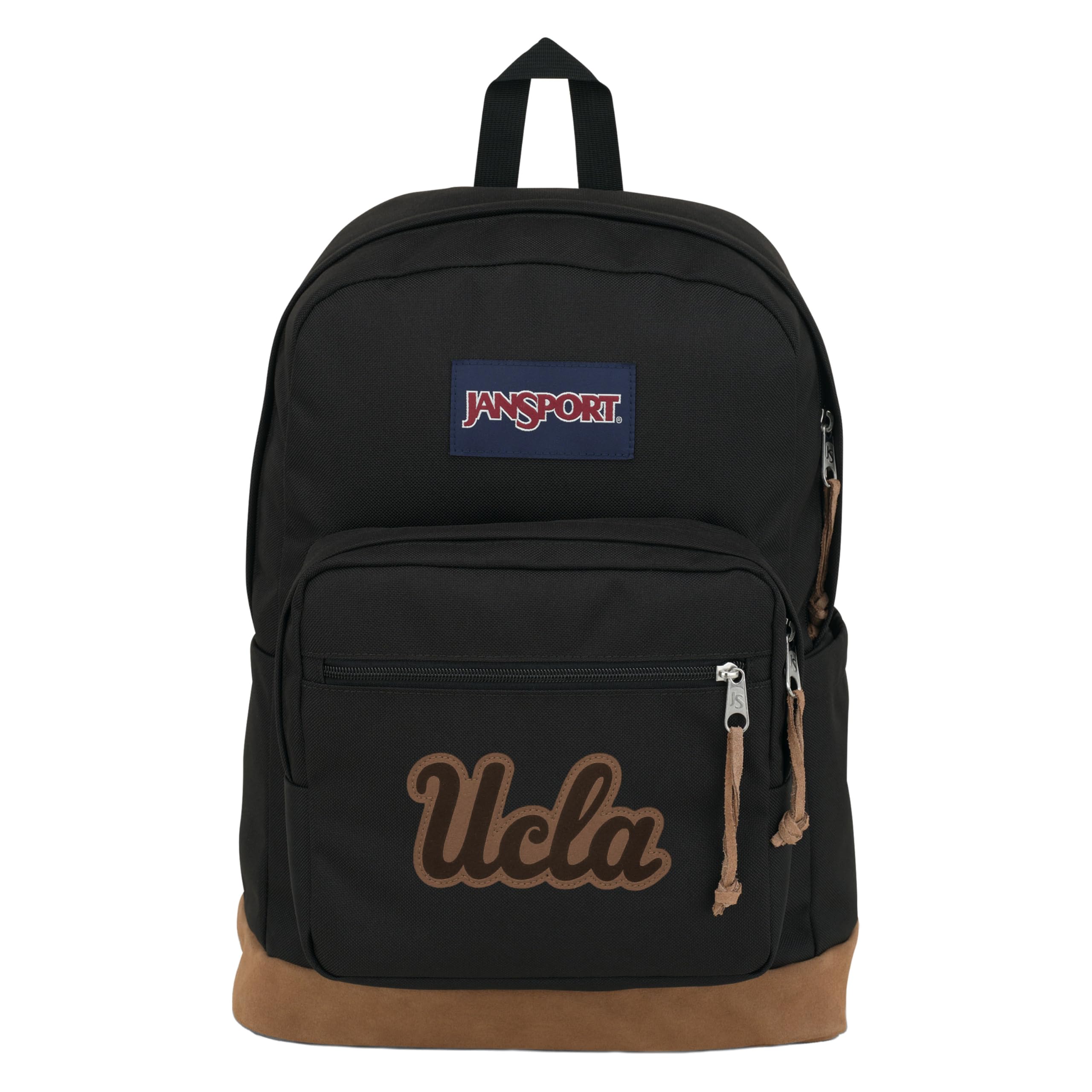 JanSport NCAA Officially Licensed Backpack, UCLA Bruins, Right Pack with Padded 15-Inch Laptop Sleeve, Spacious Computer Bag, Durable Daypack with Bottle Pocket &amp; Haul Handle, Black