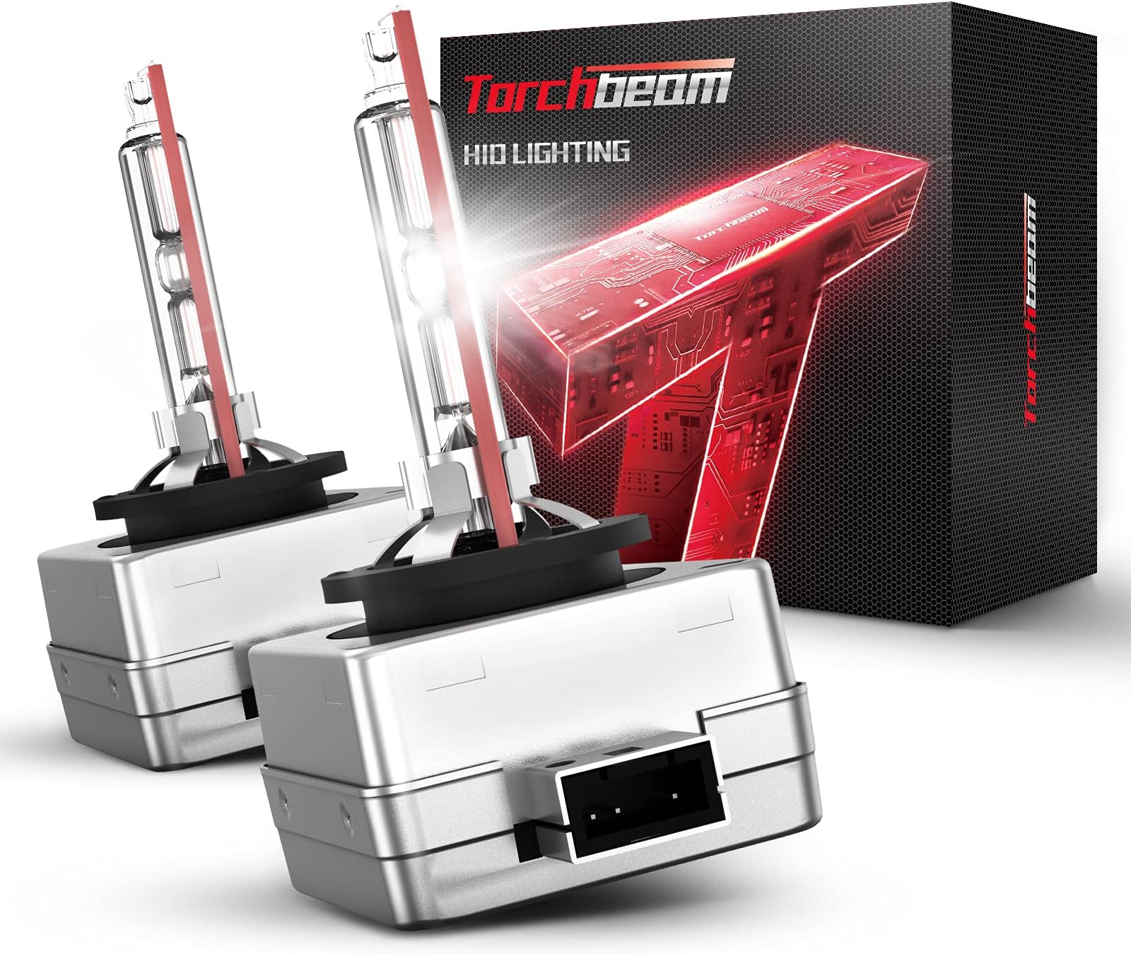 D1S HID Headlight Bulbs, 6000K Cool White, 150% Lighting Distance, Xenon Replacement Bulb, IP67 Design with Metal Stents Base, 5 Years Lifespan, Pack of 2