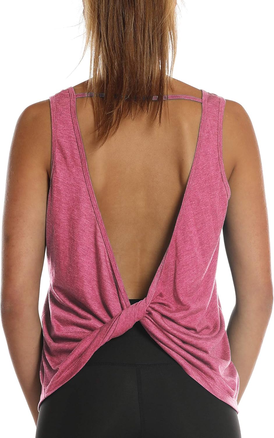 icyzone Women’s Open Back High Neck Workout Athletic Gym Tank Tops