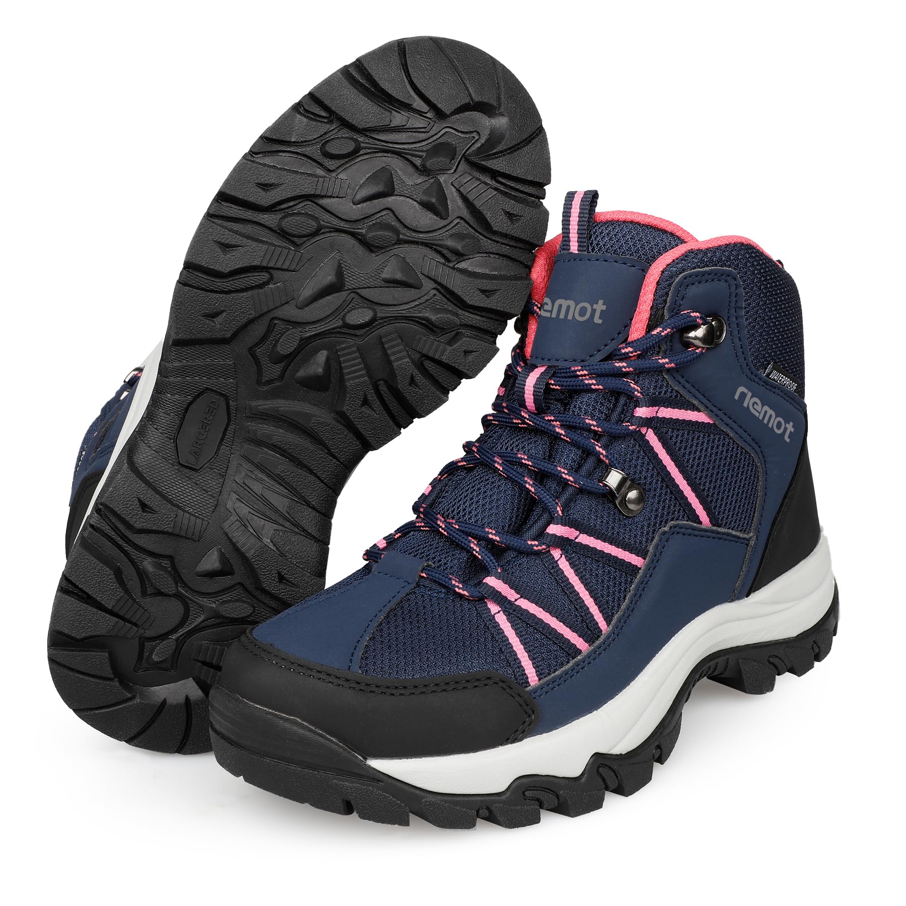 riemot Chaussures de Randonnée Femme Légères Chaussures de Marche Montantes Respirantes Antidérapantes Confort Amorti pour Trekking Sport Marche Camping Protection Outdoor