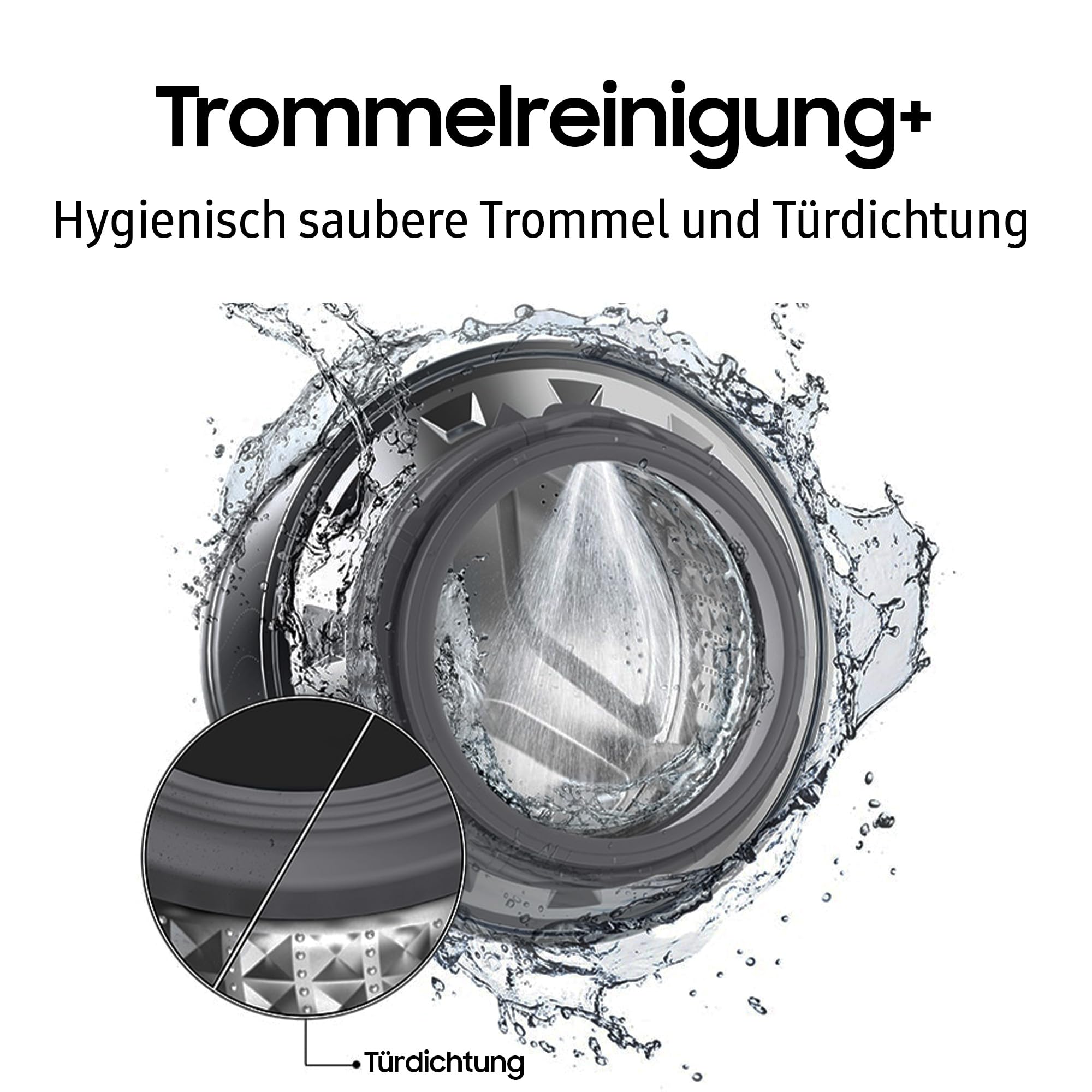 Samsung WW90DG5G34AEEG Waschmaschine WW5100D SLIM 9 kg 48 cm tief Dampfprogramm AI Energy Mode Ecobubble WiFi Mikroplastik-Programm AI Wash SuperSpeed 39 Min. Weiß