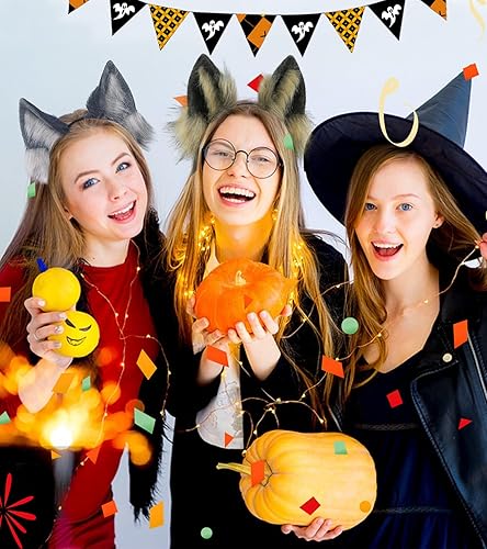 Miniatura 5 de Diadema de orejas de lobo, orejas de zorro y orejas de gato, diadema de animal para cosplay, accesorios de disfraz de Halloween y Navidad