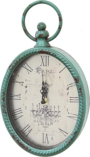 Stratton Home Décor Stratton Home Decor SHD0008 - Reloj ovalado (2.7 x 0.8 x 4.5in), color verde azulado