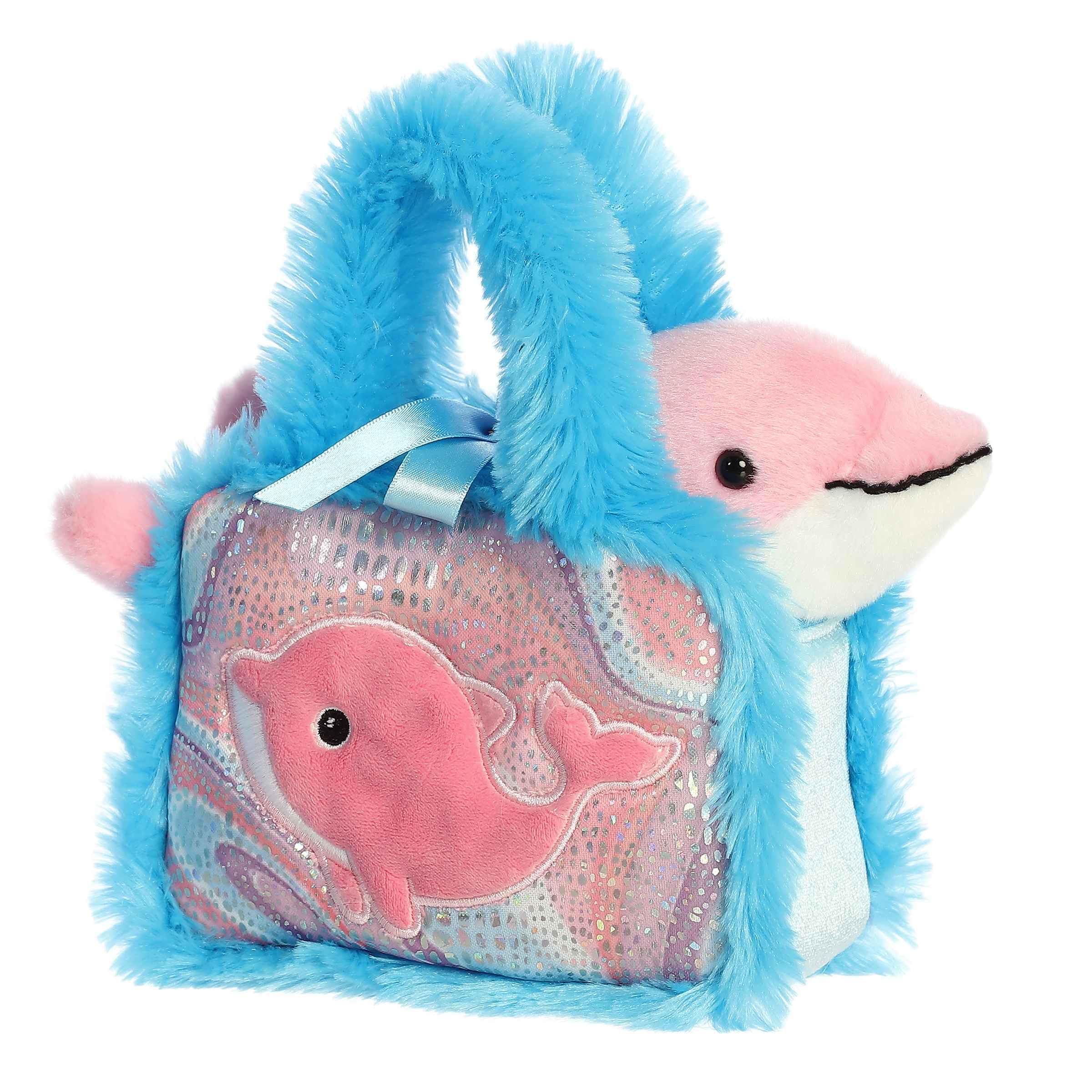 Aurora(r) Fashionable Fancy Pals(tm) Aquarium Collection Stuffed Animal - Plush with Stylish Purse for Dress Up Fun for Kids 3+ Years, Costumes, and Birthdays - Dolphin 7 Inches