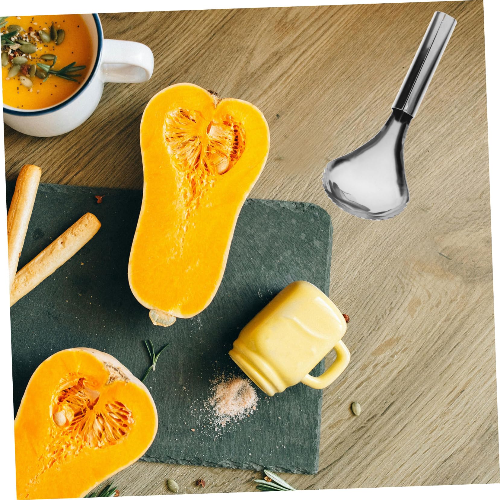 2 Stück Kürbisschaufel Apfelschäler Butternut Squash Scooper Schaufeln Entkerner Obst Air Fryer Zubehör Kürbis Entkerner Werkzeug Kernentferner Schaufel Küchenhelfer Edelstahl HOLIDYOYO