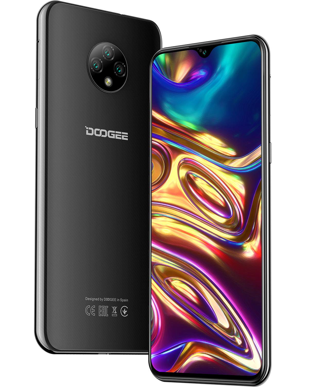 DOOGEE Mobile Phone, X95 4G Smartphone SIM Free Phones Unlockled, 6.52 inch Waterdrop Screen, 4350mAh Battery, Android 10, 13MP Triple Camera, 2GB+16GB/256GB Extension, 4G Dual SIM, Face ID - Black
