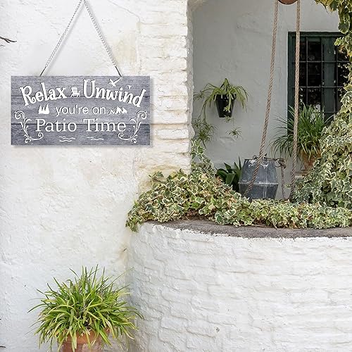 Vista 43 de Hotop Letrero de metal para patio al aire libre, decoración para patio trasero, porche, arte de pared, balcón, glorieta, accesorios para decoración