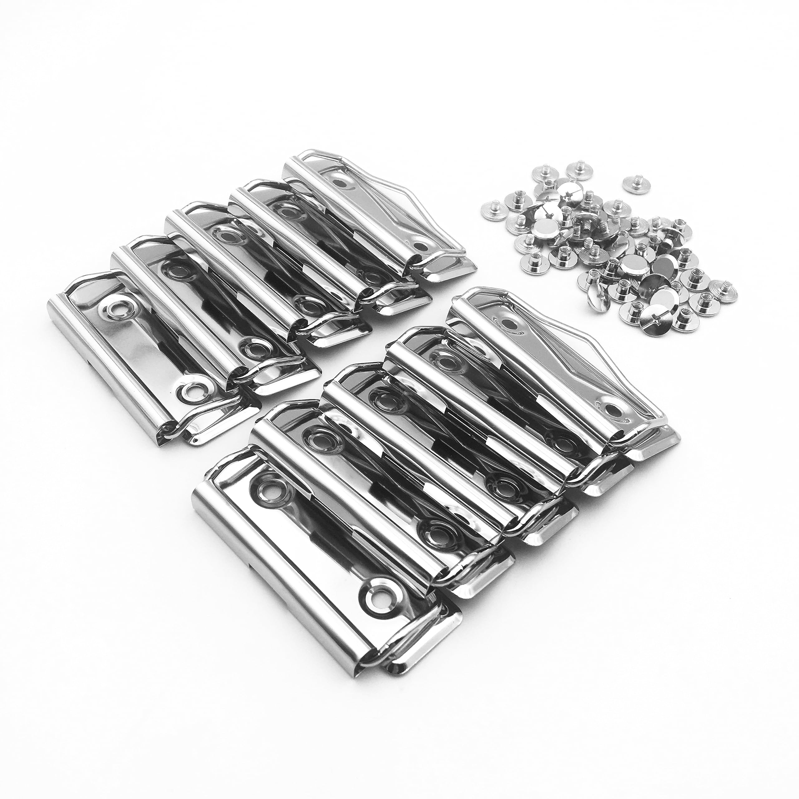 Shuokecrafts10 Pack 2.76 inch =7cm Mountable Clipboard Clips with Screws - Metal Clamp for Office, School, Classroom