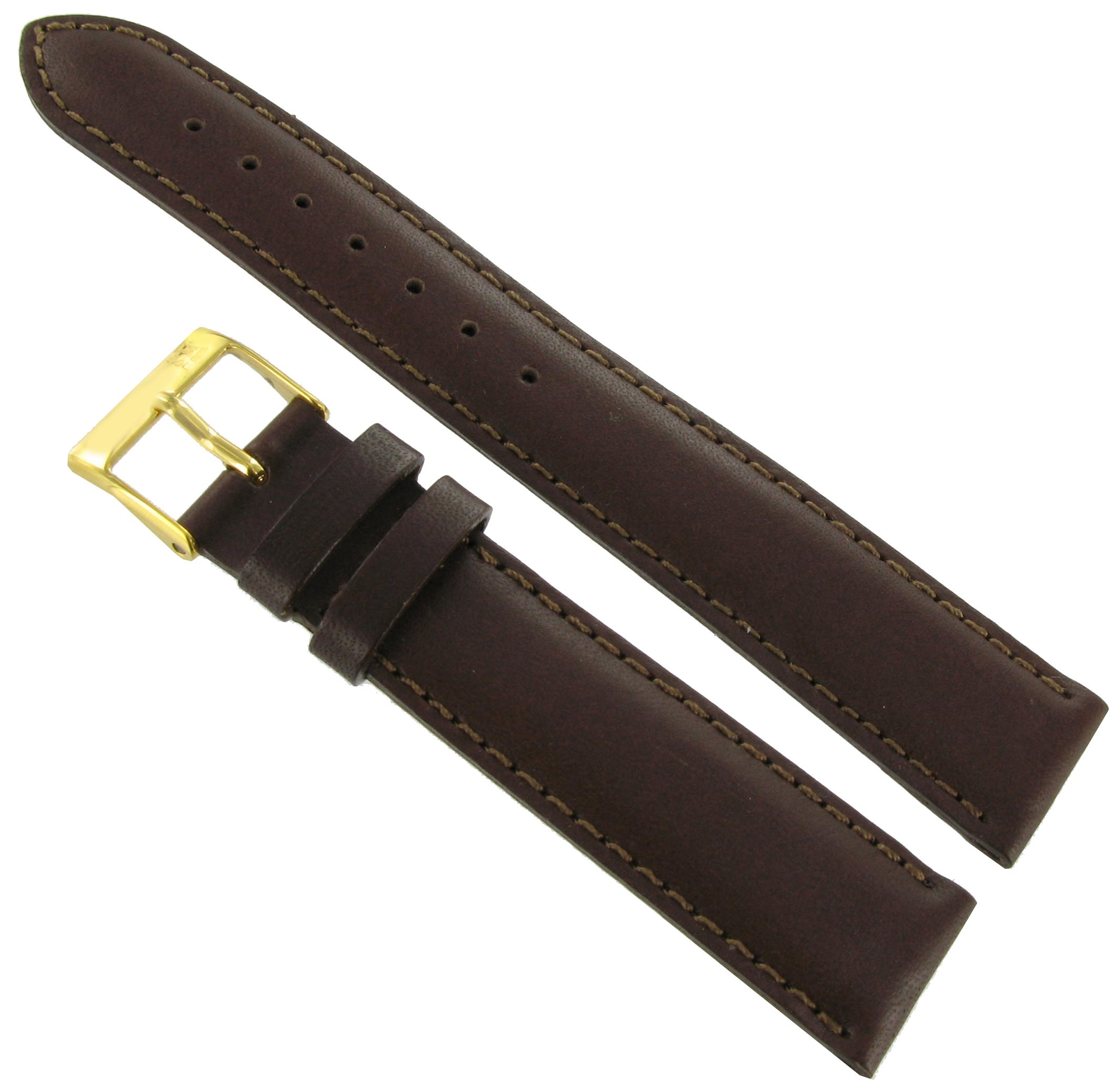 Morellato 18mm Genuine Oil Leather Padded Stitched Brown Watch Band Regular-969