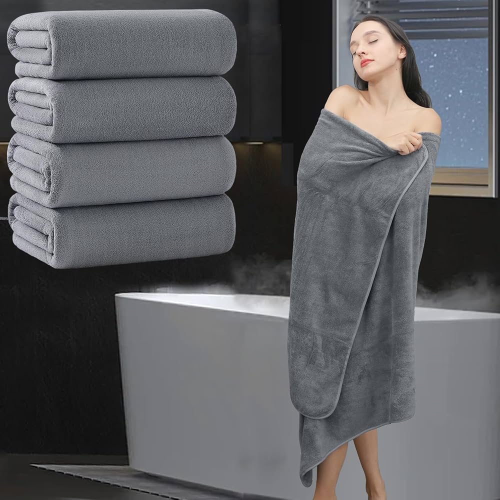 Amazon.com: MAGGEA Extra Large Bath Sheet 4 Piece (35