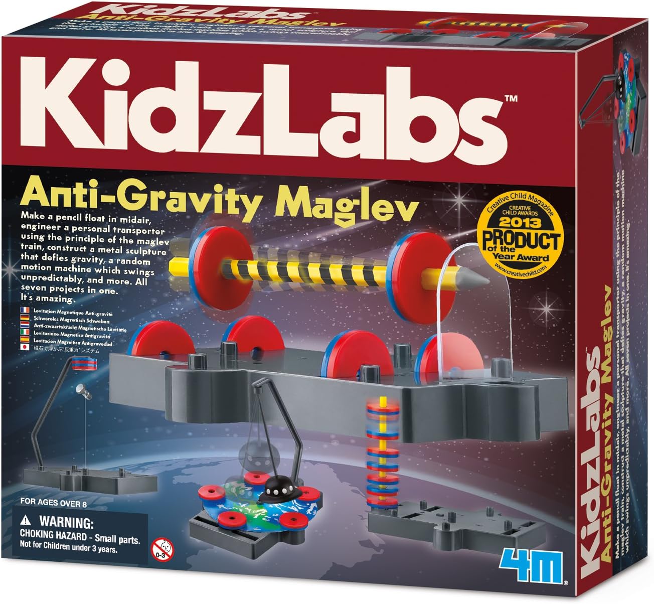4M Kidzlabs Anti Gravity Magnetic Levitation Science Kit - Maglev Physics Stem Toys Educational Gift for Kids & Teens, Girls & Boys (3686)