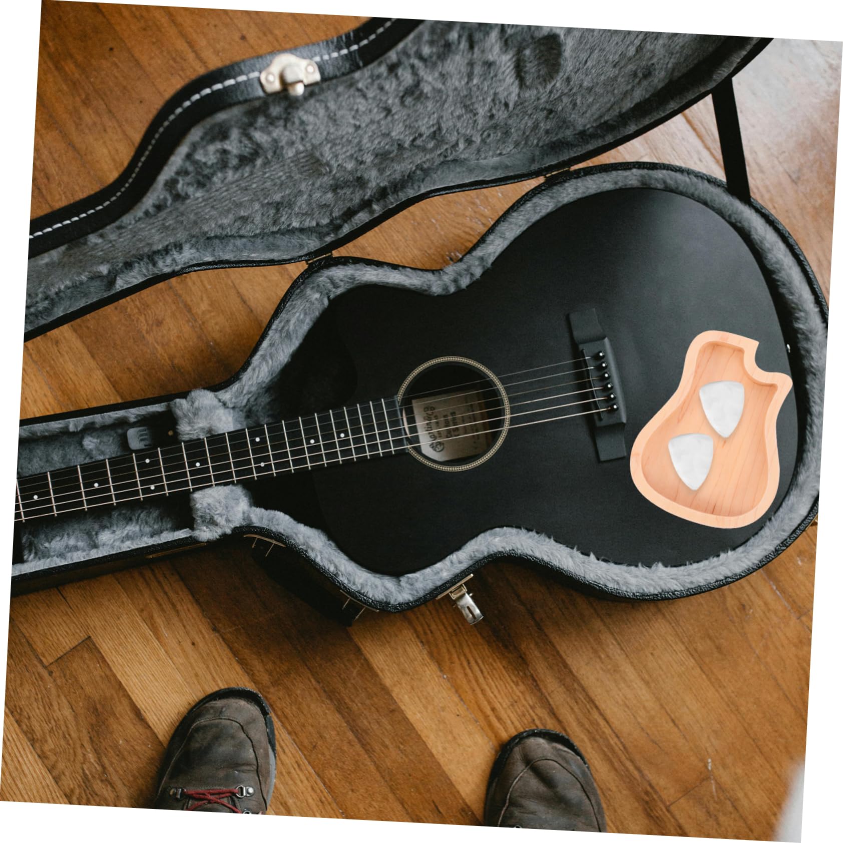 Yardwe 4 Stück Gitarren aus Ahornholz Praktische Aufbewahrung für Gitarrenplektren Tragbar und Leicht für Musiker mit Ausreichendem Platz für Verschiedene Picks und Zubehör