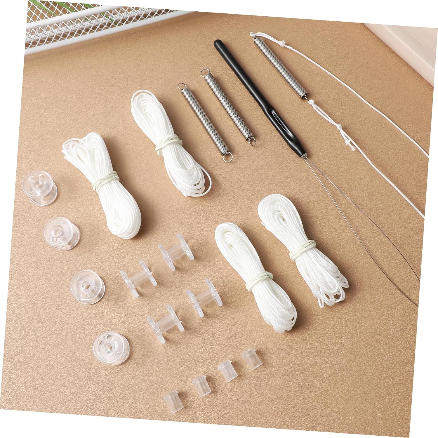 5-Pack RV Pleated Shade Repair Kit Window Shade Cord Retainers String Tool Compatible Entry Doors RV Blinds Easy Restringing Solution for Outdoor