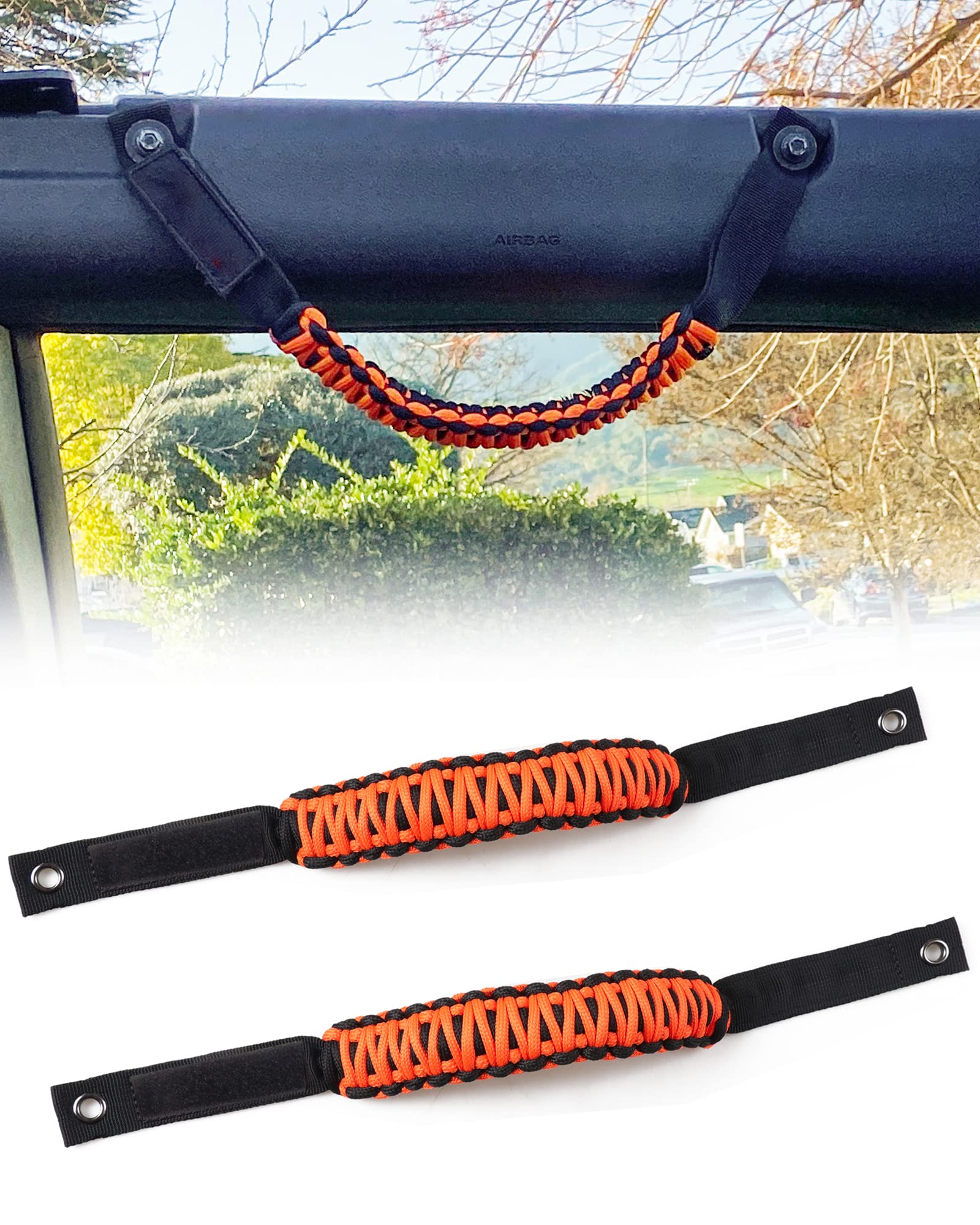 sukemichi Roll Bar Paracord Grab Handles Grip Handles for Ford Bronco
