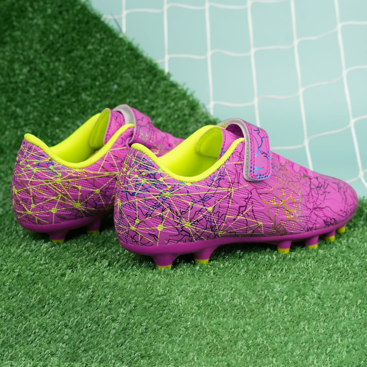 brooman Kids Firm Ground Soccer Cleats Girls Football Cleats with Shin Guards and Soccer Socks - Image 6