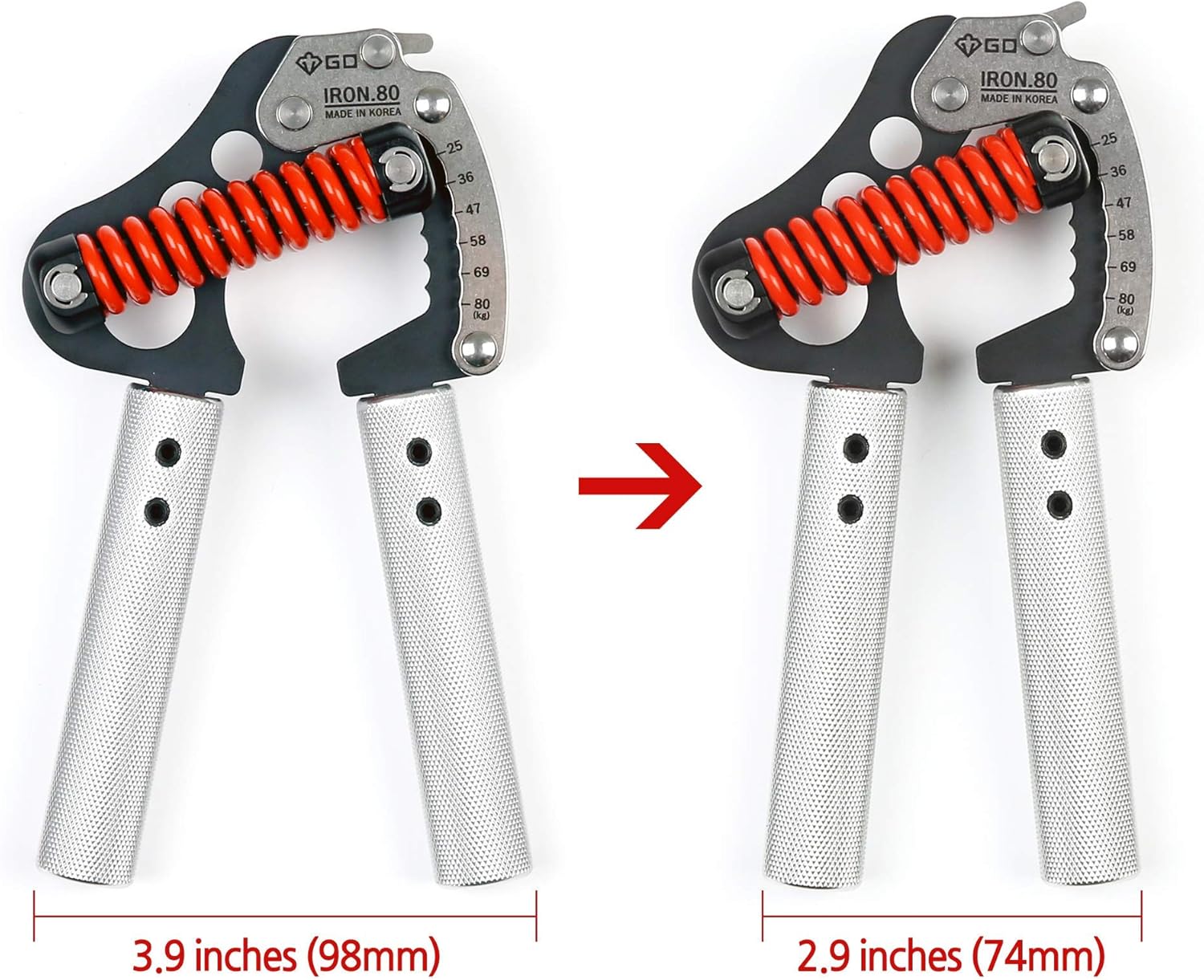 GD Hand Grip Strengthener, Iron Grip 80 Adjustable Hand Gripper (55 to 176 lb) + Grip Tape(Black) Set Hand Grips for Strength, Wrist strengtheners Wrist Training Workout