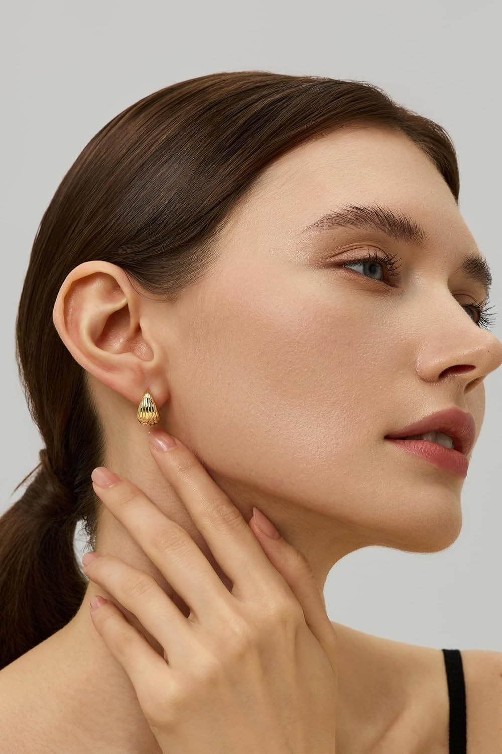 14K Gold Filled Hoop Earrings,925 Sterling Silver Huggie Earrings Hoops Earrings Trendy Chunky CZ Pin Earrings Jewelry Gifts for Women - Image 4