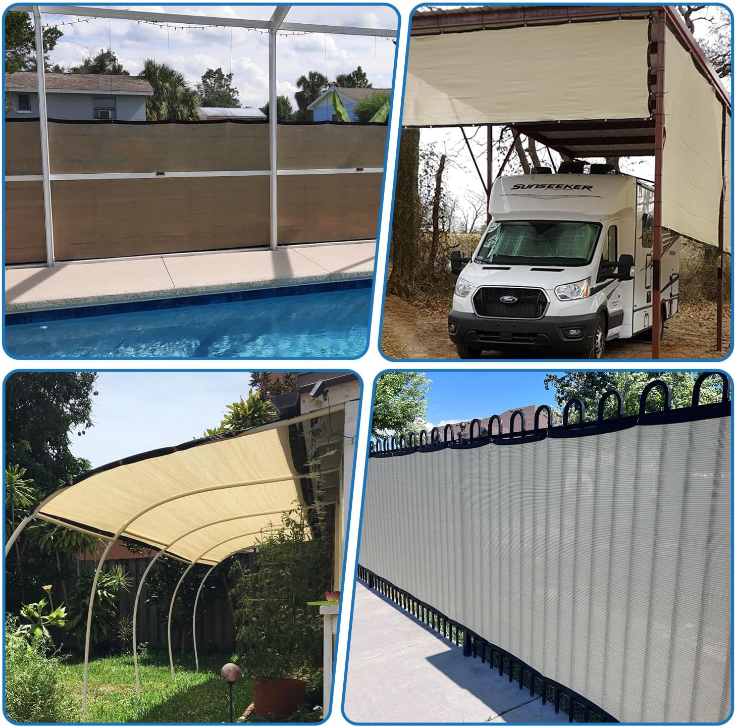 TANG 8' x 25' Privacy Fence Screen Brown Shade Cloth with Grommets, Chain Link Fence Panels Outdoor Mesh Fabric Fencing, Balcony Windscreen Cover,Temporary Garden Fencing for Yard Deck Pool