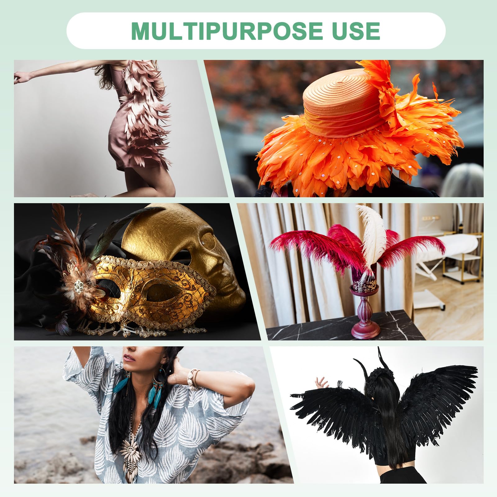 M METERXITY 20-Pack Plumes Naturelles De Queue De Coq, 10-12