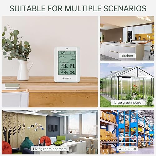 Miniatura 7 de Termómetro para exteriores, estaciones meteorológicas, monitor inalámbrico de alta precisión con sensor remoto de rango de 330 pies, higrómetro